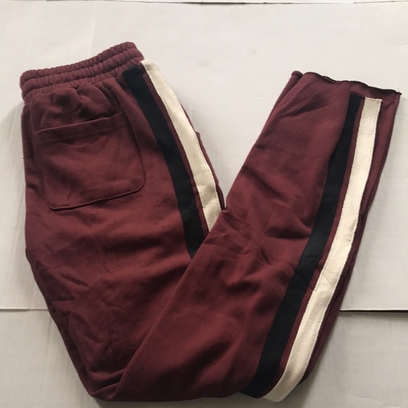 NWT Dance & Marvel side slit burgundy sweatpants - Picture 6 of 11